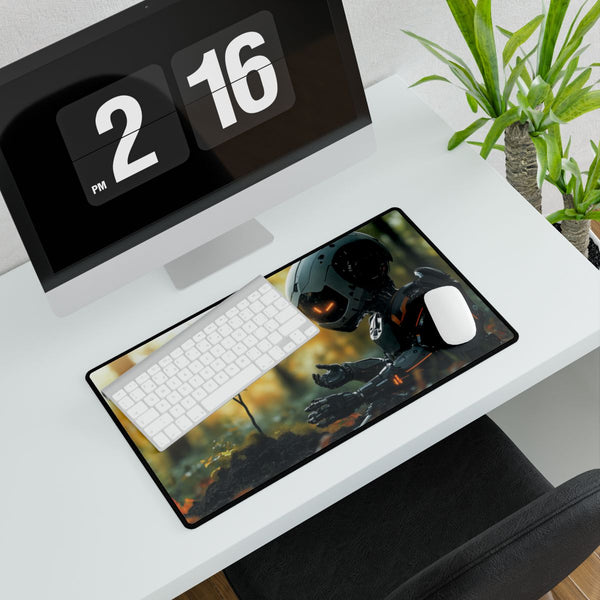 A Robot Child Planting a Real Tree (Edition II) — XXL Gaming Desk Mat — Gaming & Workspace Desk Setup View