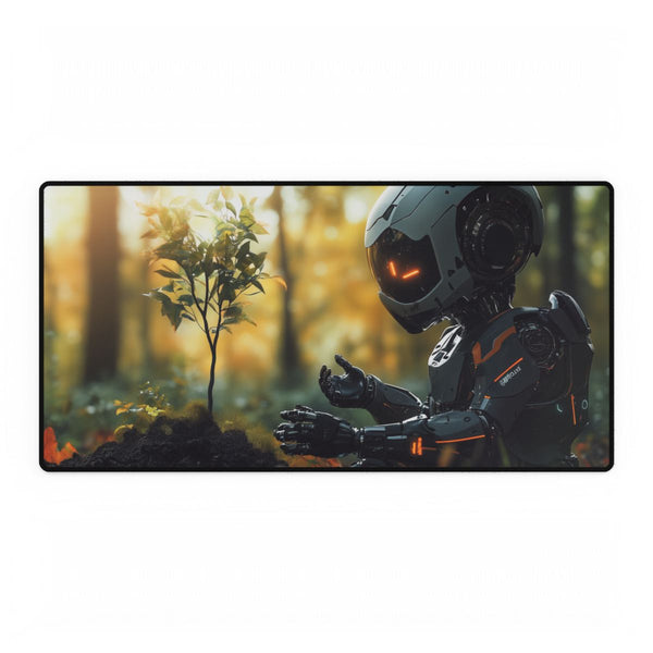 A Robot Child Planting a Real Tree (Edition II) — XXL Gaming Desk Mat — Full Top-Down Artwork View