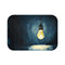 Glowing Edison Lightbulb in Dark Room (Edition II) — 61×43 Memory Foam Bath Mat — Top-Down Velvet Microfibre Artwork View