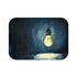 Glowing Edison Lightbulb in Dark Room (Edition II) — 61×43 Memory Foam Bath Mat — Top-Down Velvet Microfibre Artwork View