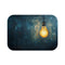 Glowing Edison Lightbulb in Dark Room (Edition VI) — 61×43 Memory Foam Bath Mat — Top-Down Velvet Microfibre Artwork View