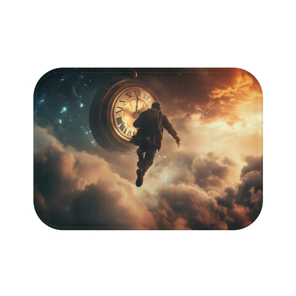 A Traveler Floating Above Time (Edition III) — Memory Foam Bath Mat — Top-Down Memory Foam Bath Mat View