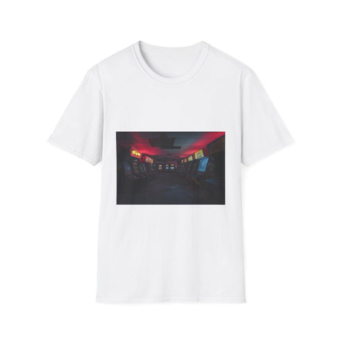 Abandoned Arcade Glowing in the Dark Graphic Unisex Softstyle T-Shirt - Front View