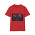 Abandoned Arcade Glowing in the Dark Graphic Unisex Softstyle T-Shirt - Red Variant