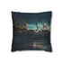 Abandoned Carnival at Night — 40×40 Cushion Cover — Front 40×40 cm Square Cushion View