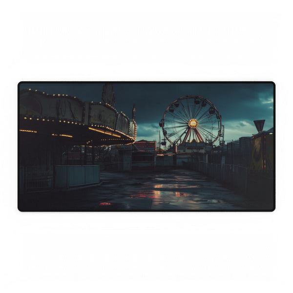 Abandoned Carnival at Night — XXL Gaming Desk Mat — Full Top-Down Artwork View