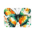 Abstract Butterfly Watercolor Style with Scatter Luxury Memory Foam Bath Mat - Top View