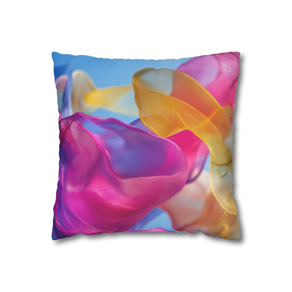 Abstract Fluid Shapes in Vivid Colors — 40×40 Cushion Cover — Front 40×40 cm Square Cushion View