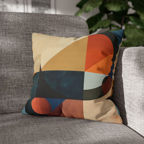 Abstract Geometric — Faux Suede Cushion Cover — Sofa & Living Room Lifestyle View