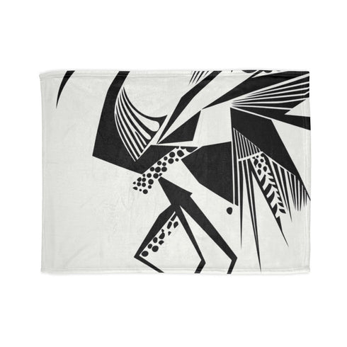 Modern Minimalist Geometric Abstract — Plush Fleece Throw Blanket — Full Flat Artwork View