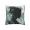 Abstract Waves Forming Human Silhouette — 40×40 Cushion Cover — Front 40×40 cm Square Cushion View