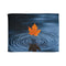 Single Autumn Maple Leaf Falling — Plush Fleece Throw Blanket — Full Flat Artwork View