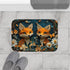 Adorable Baby Foxes Surrounded by a Magical Forest With — 61×43 Memory Foam Bath Mat — Modern Bathroom Floor Lifestyle View