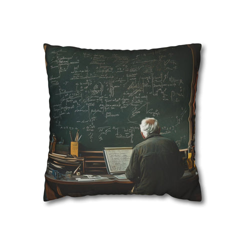 Albert Einstein at Chalkboard Filled — Double-Sided Cushion Cover — Front Double-Sided Cushion View