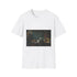 Albert Einstein at Physics Chalkboard — Graphic Cotton T-Shirt — Front Graphic Print View
