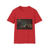 Albert Einstein at Physics Chalkboard — Graphic Cotton T-Shirt — 100% Ring-Spun Cotton Fabric & Print Detail