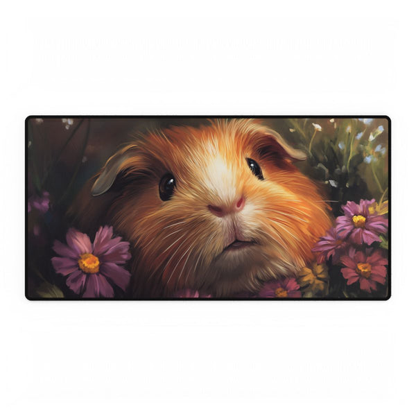 Adorable American Guinea Pig Portrait — XXL Gaming Desk Mat — Full Top-Down Artwork View
