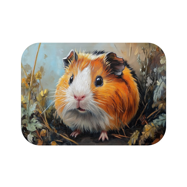 Adorable American Guinea Pig Watercolor (Edition XIV) — 61×43 Memory Foam Bath Mat — Top-Down Velvet Microfibre Artwork View