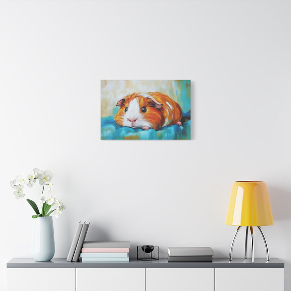 American Guinea Pig Guinea Pig Cute Painting (Edition XIX) — Stretched Canvas Wall Art — Living Room Wall Lifestyle View