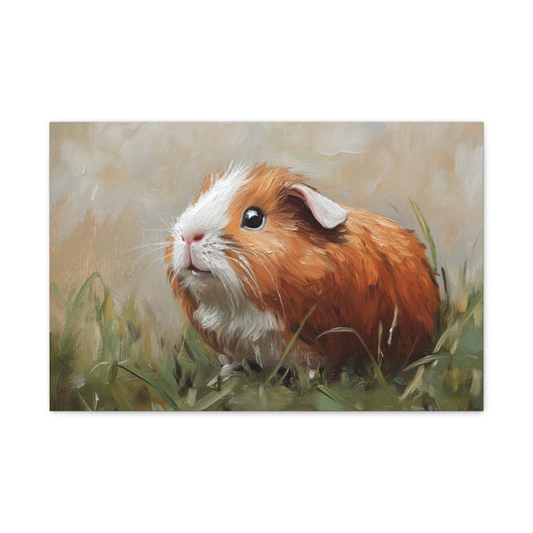 American Guinea Pig Guinea Pig Cute Painting (Edition XV) — 24×16 Canvas Wall Art — Front Gallery-Wrapped Canvas View