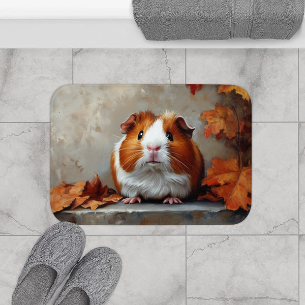 Adorable American Guinea Pig Watercolor (Edition XVI) — 61×43 Memory Foam Bath Mat — Modern Bathroom Floor Lifestyle View
