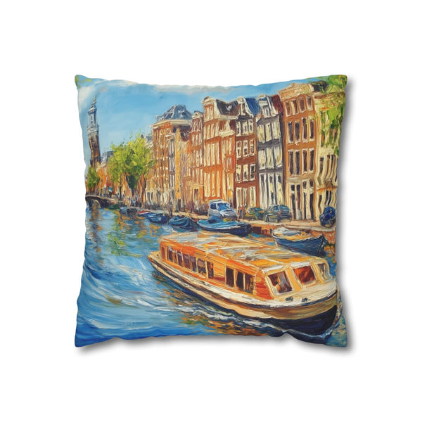 Amsterdam Canals Amsterdam Painting (Edition XII) — Double-Sided Cushion Cover — Front Double-Sided Cushion View