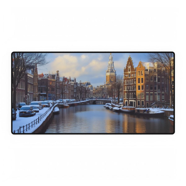 Amsterdam Canals Amsterdam Painting (Edition XII) — XXL Gaming Desk Mat — Full Top-Down Artwork View