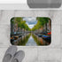Amsterdam Canals & Historic Bridges Sunset — 61×43 Memory Foam Bath Mat — Modern Bathroom Floor Lifestyle View