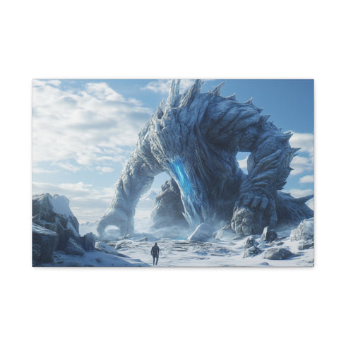 Ancient Colossus Awakening from Ice (Edition II) — 24×16 Canvas Wall Art — Front Gallery-Wrapped Canvas View