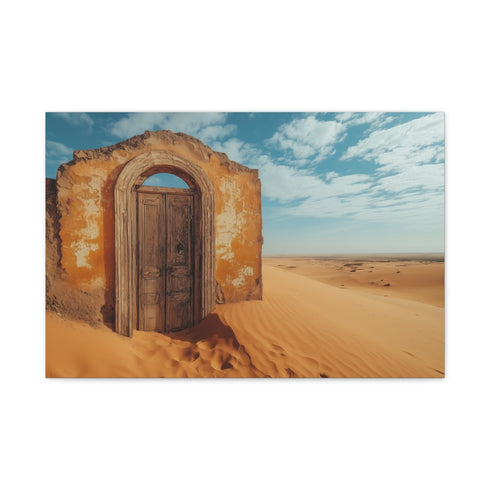 Ancient Door in the Middle — 24×16 Canvas Wall Art — Front Gallery-Wrapped Canvas View