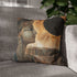 Ancient Mural Glowing under Eclipse — 40×40 Cushion Cover — Double-Sided Back & Concealed Zip Detail