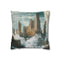 Ancient Ruins Floating in Magnetic Field — 40×40 Cushion Cover — Front 40×40 cm Square Cushion View