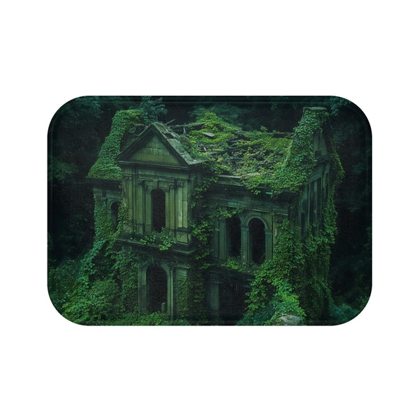 Ancient Ruins Overtaken by Nature (Edition II) — Memory Foam Bath Mat — Top-Down Memory Foam Bath Mat View