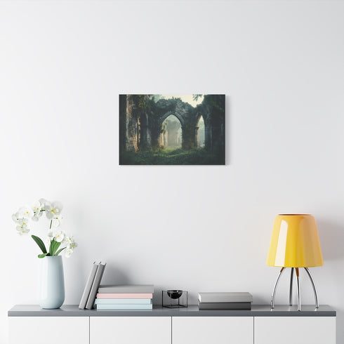Ancient Ruins Overtaken by Nature — Stretched Canvas Wall Art — Living Room Wall Lifestyle View