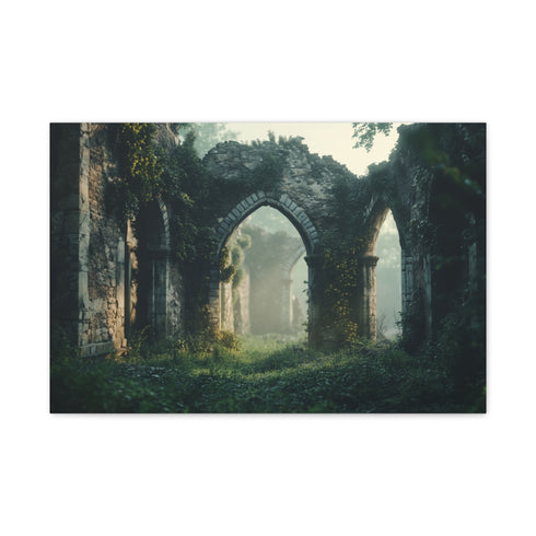 Ancient Ruins Overtaken by Nature — 24×16 Canvas Wall Art — Front Gallery-Wrapped Canvas View