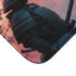 Samurai Warrior Under Falling Cherry Blossoms — 61×43 Memory Foam Bath Mat — Cushioned Memory Foam & Microfibre Close-Up