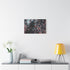 Ancient Samurai Standing in Falling Sakura — Stretched Canvas Wall Art — Living Room Wall Lifestyle View