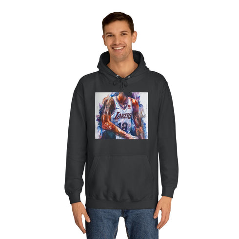 Anthony Davis Watercolor — Heavyweight Graphic Hoodie — Model Streetwear Fit View