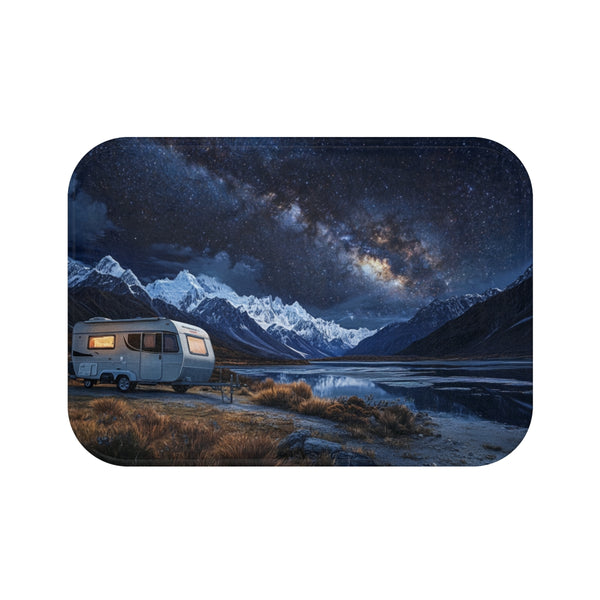 Aoraki Mackenzie Dark Sky Reserve New Zealand Starr (Edition II) — Memory Foam Bath Mat — Top-Down Memory Foam Bath Mat View