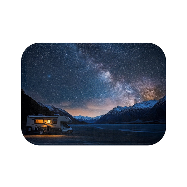 Aoraki Mackenzie Dark Sky Reserve New Zealand Starr (Edition VI) — Memory Foam Bath Mat — Top-Down Memory Foam Bath Mat View