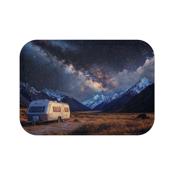 Aoraki Mackenzie Dark Sky Reserve New Zealand Starr (Edition VII) — Memory Foam Bath Mat — Top-Down Memory Foam Bath Mat View