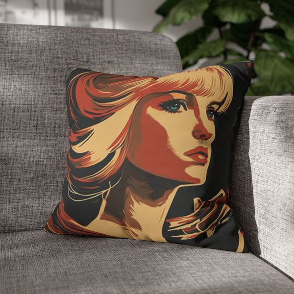 Art Deco Travel Poster for Venus (Edition II) — Double-Sided Cushion Cover — Sofa & Armchair Living Room Lifestyle View