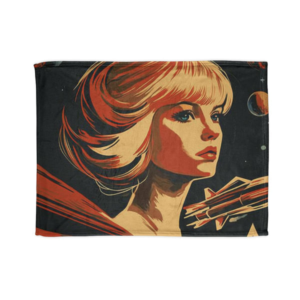 Art Deco Travel Poster for Venus (Edition II) — Plush Fleece Throw Blanket — Full Spread Plush Fleece Artwork View