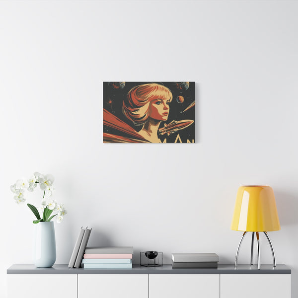 Art Deco Travel Poster for Venus (Edition III) — Stretched Canvas Wall Art — Living Room Wall Lifestyle View
