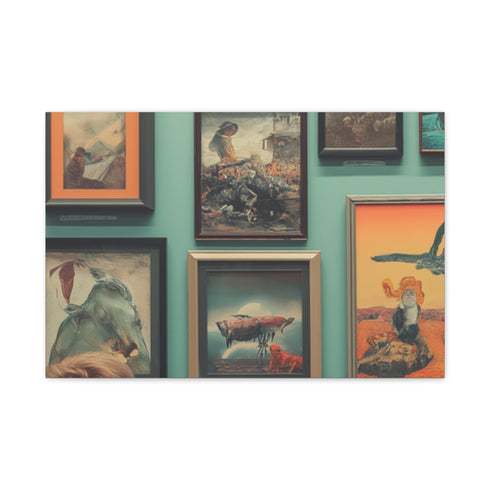 Art Gallery Wall Full of Paintings — 24×16 Canvas Wall Art — Front Gallery-Wrapped Canvas View