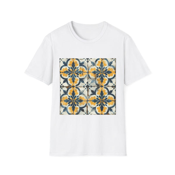 Artisan Tiles Seamless Pattern — Graphic Cotton T-Shirt — Front Graphic Print View
