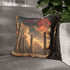 Astral Chessboard Hovering in Temple — Double-Sided Cushion Cover — Sofa & Armchair Living Room Lifestyle View