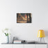 Astral Chessboard Hovering in Temple — Stretched Canvas Wall Art — Living Room Wall Lifestyle View
