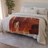 Astronaut Exploring Ancient Ruins on Mars — 50×60 Plush Throw Blanket — Draped Over Sofa & Bed Lifestyle View