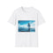 Astronaut Walking on Ocean Surface Graphic Unisex Softstyle T-Shirt - Front View